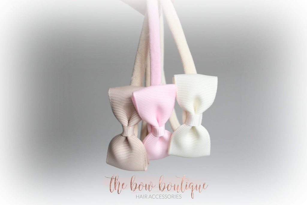 Pinch bow headband set