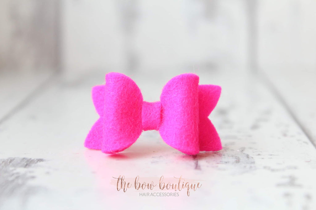 Petite deluxe felt bows | 25 Colours | Clip or bobble