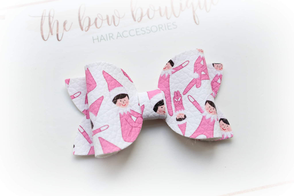 Pink elf medium deluxe bow | Clip or headband