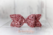 Load image into Gallery viewer, Small chunky glitter bows (25 Colours)