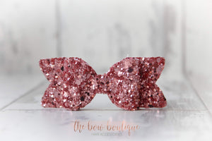 Small chunky glitter bows (25 Colours)