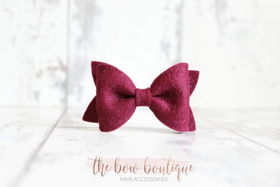 Small luxury felt bows | 25 Colours | Clip or headband