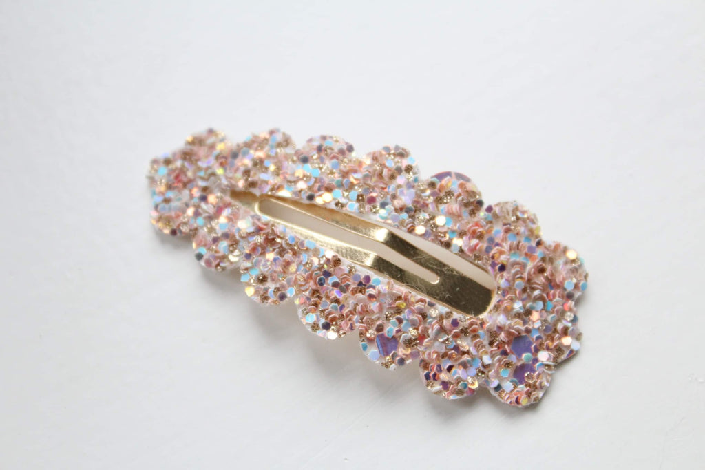 Glitter scalloped snappy clips | 20 Colours