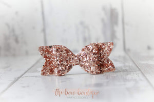 Small chunky glitter bows (25 Colours)