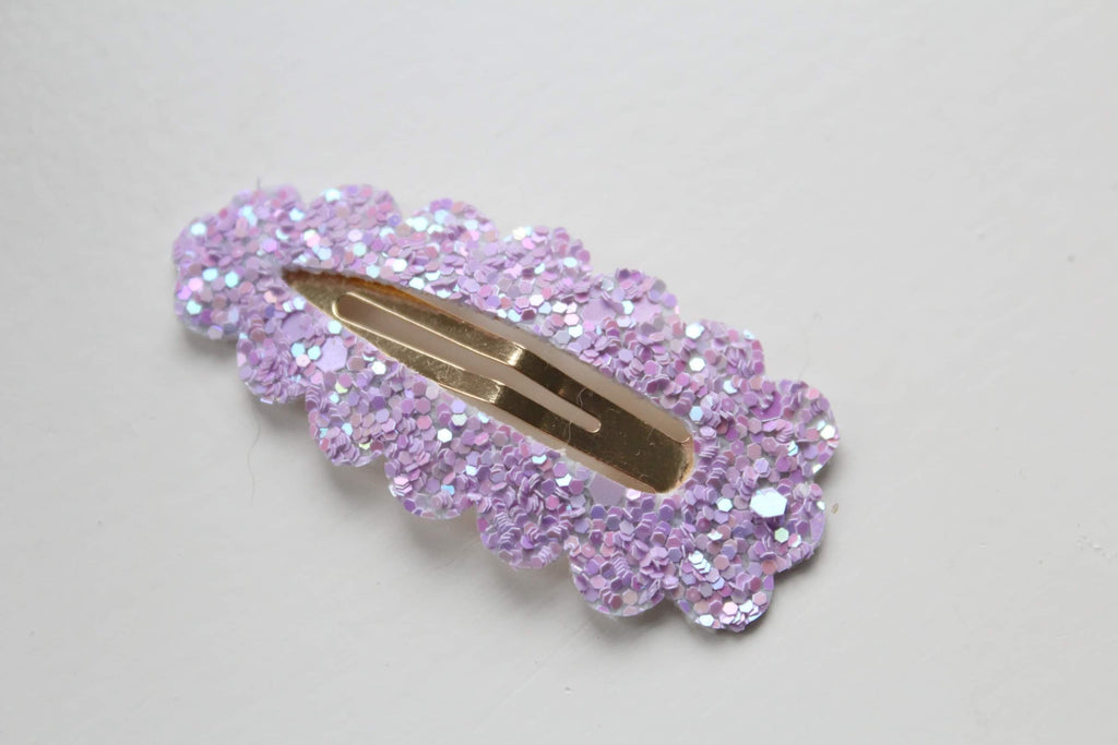 Glitter scalloped snappy clips | 20 Colours