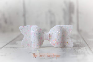 Small chunky glitter bows (25 Colours)