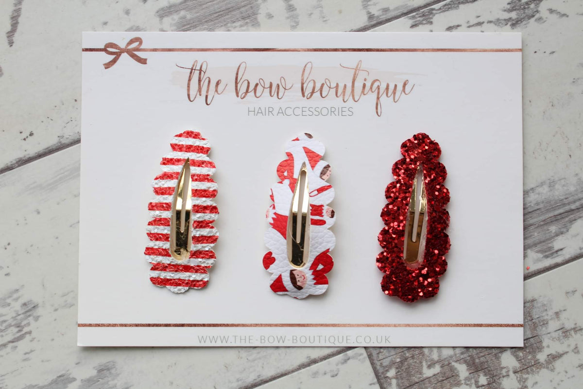 Red elf snappy clip set