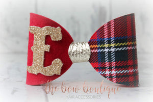 Personalised tartan bow clip