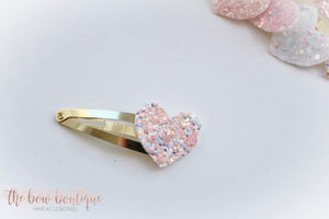 My first glitter heart snappy clip (25 Colours)