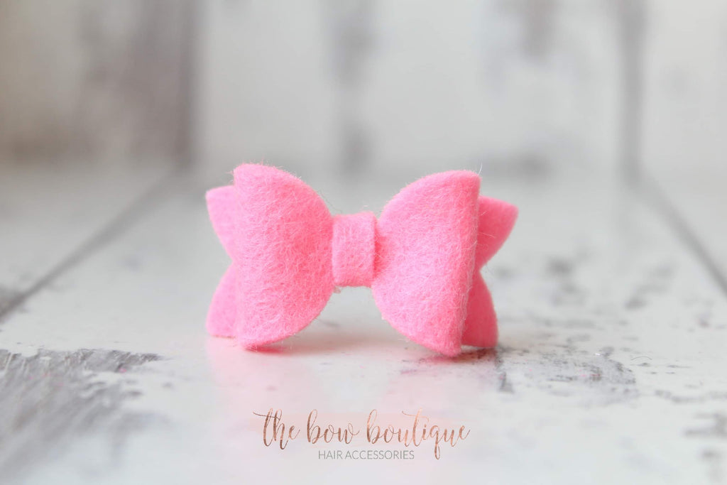 Petite deluxe felt bows | 25 Colours | Clip or bobble