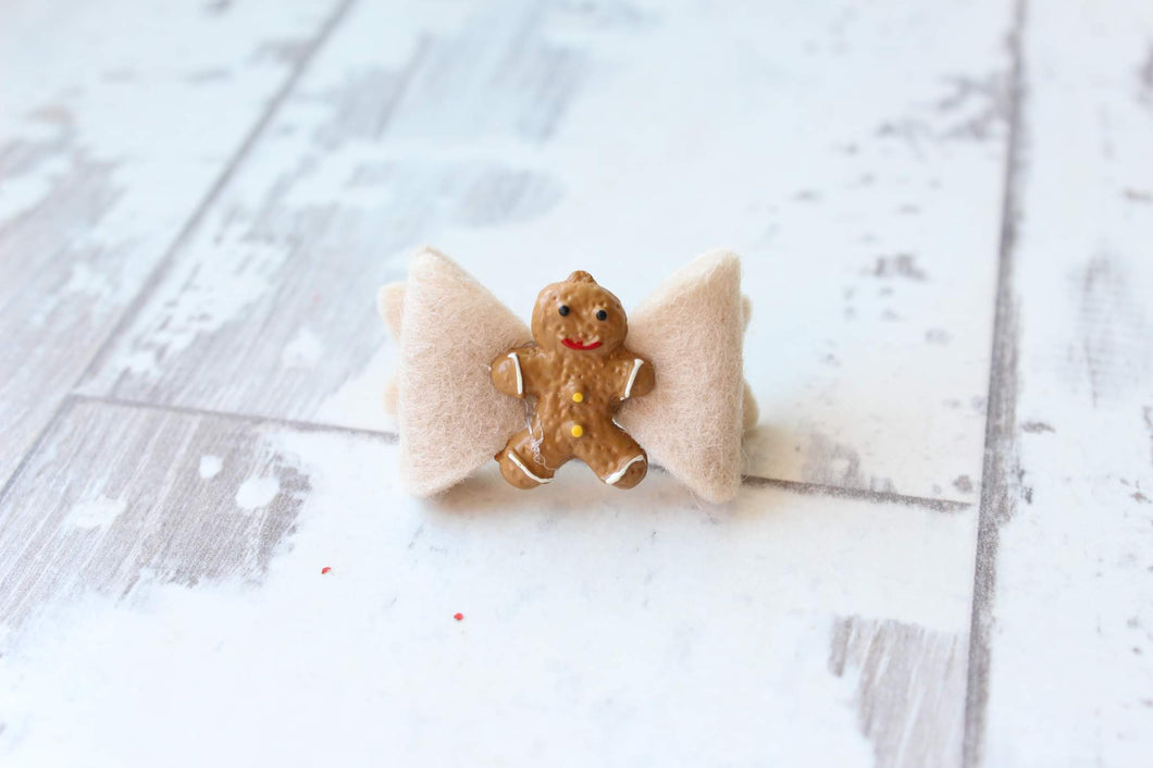 Mini baby felt gingerbread | My first clip, bobble or headband