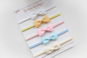Summer pinch bow nylon headband set