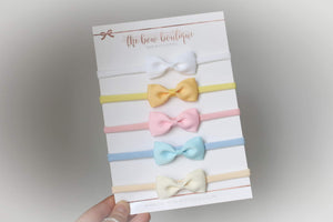 Summer pinch bow nylon headband set