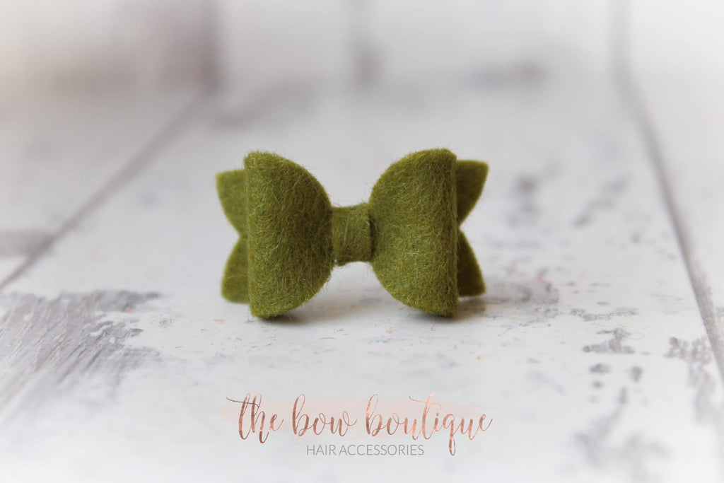 Petite deluxe felt bows | 25 Colours | Clip or bobble