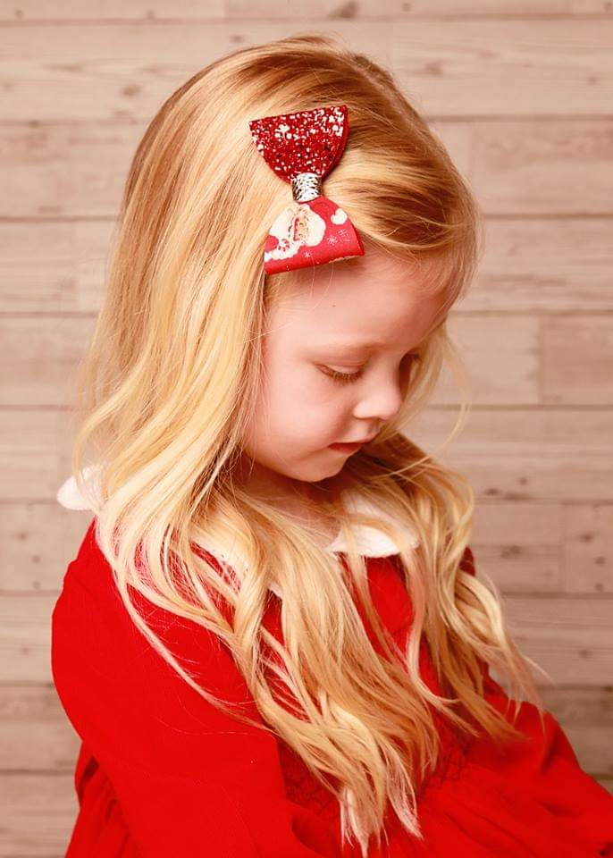 Retro Santa bow | Clip or headband