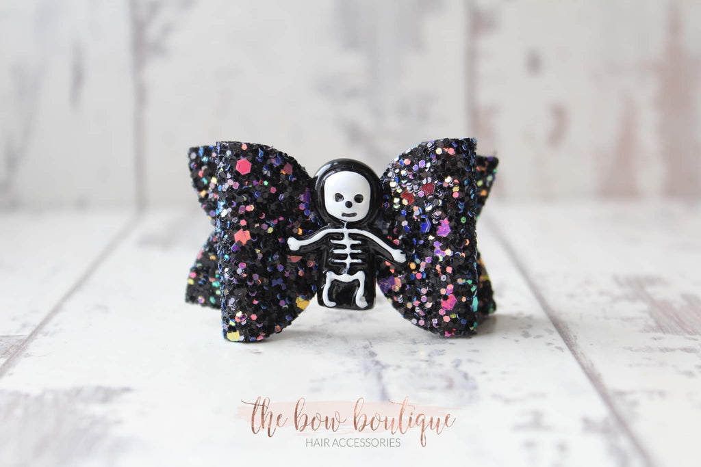 Halloween skeleton bows - Clip or headband