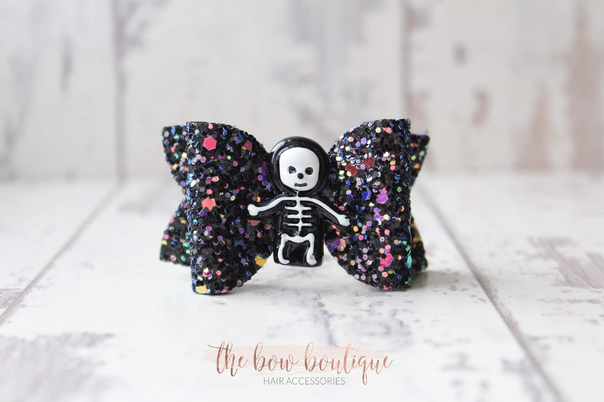 Halloween skeleton bows - Clip or headband
