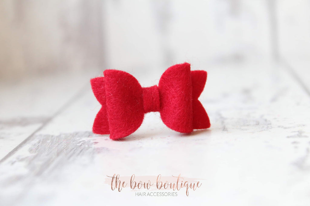 Petite deluxe felt bows | 25 Colours | Clip or bobble