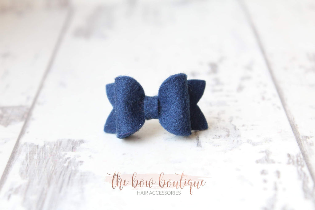 Petite deluxe felt bows | 25 Colours | Clip or bobble
