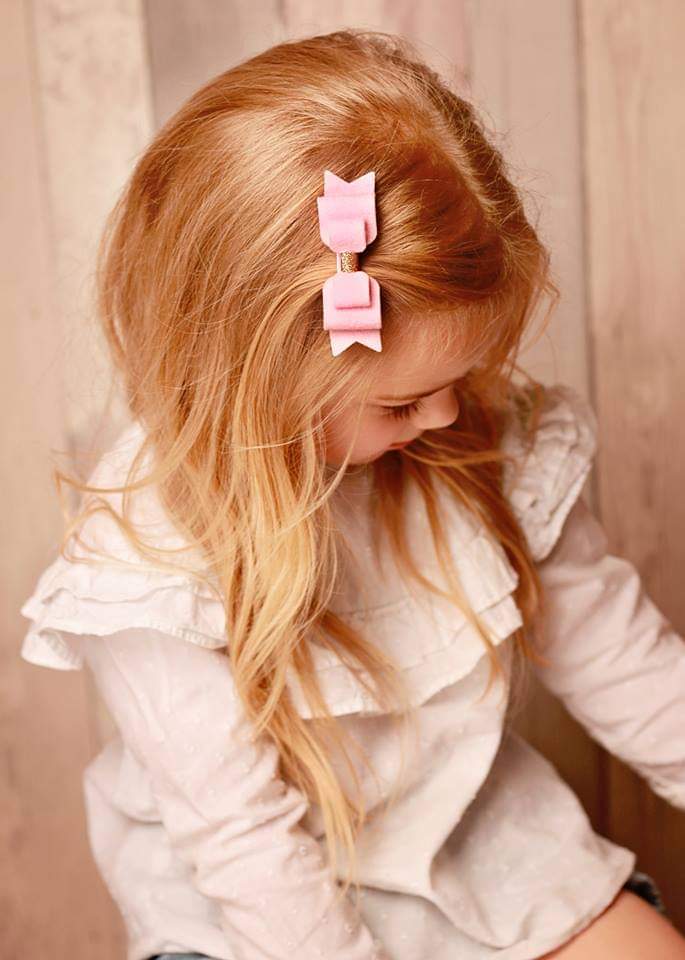 Double felt bows with gold centre | 25 colours | Clip or headband