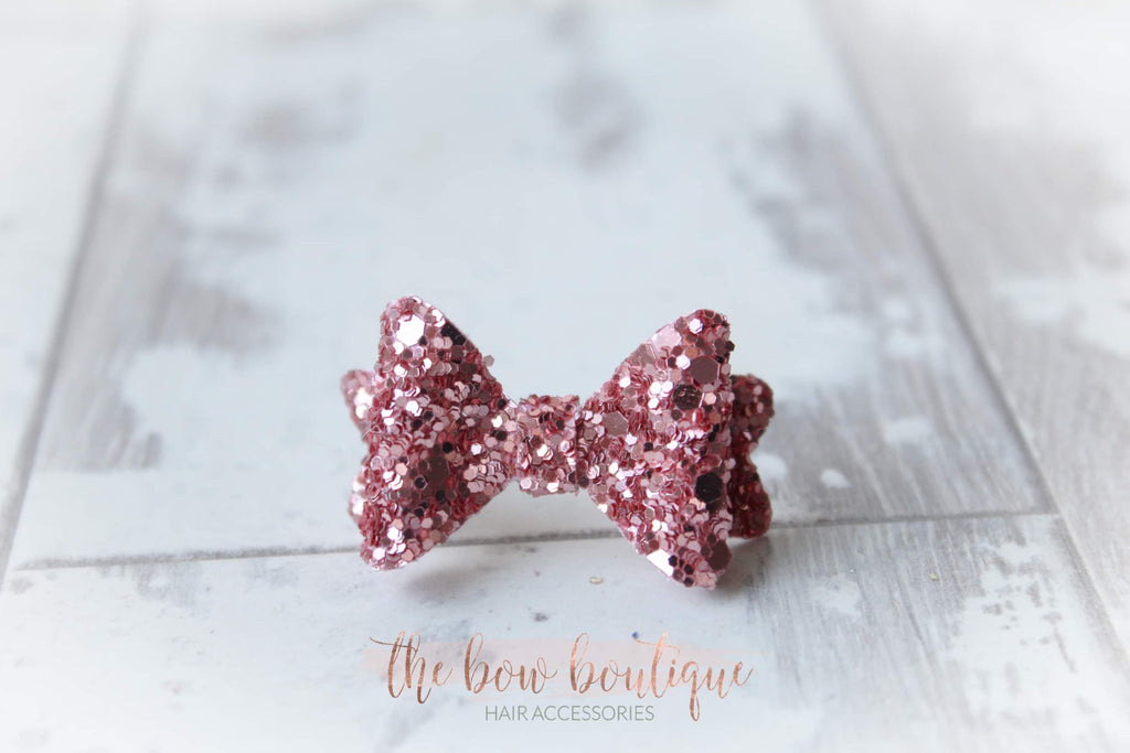 Mini baby glitter bows | 20 Colours | Clip or bobble