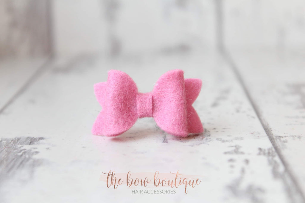 Petite deluxe felt bows | 25 Colours | Clip or bobble