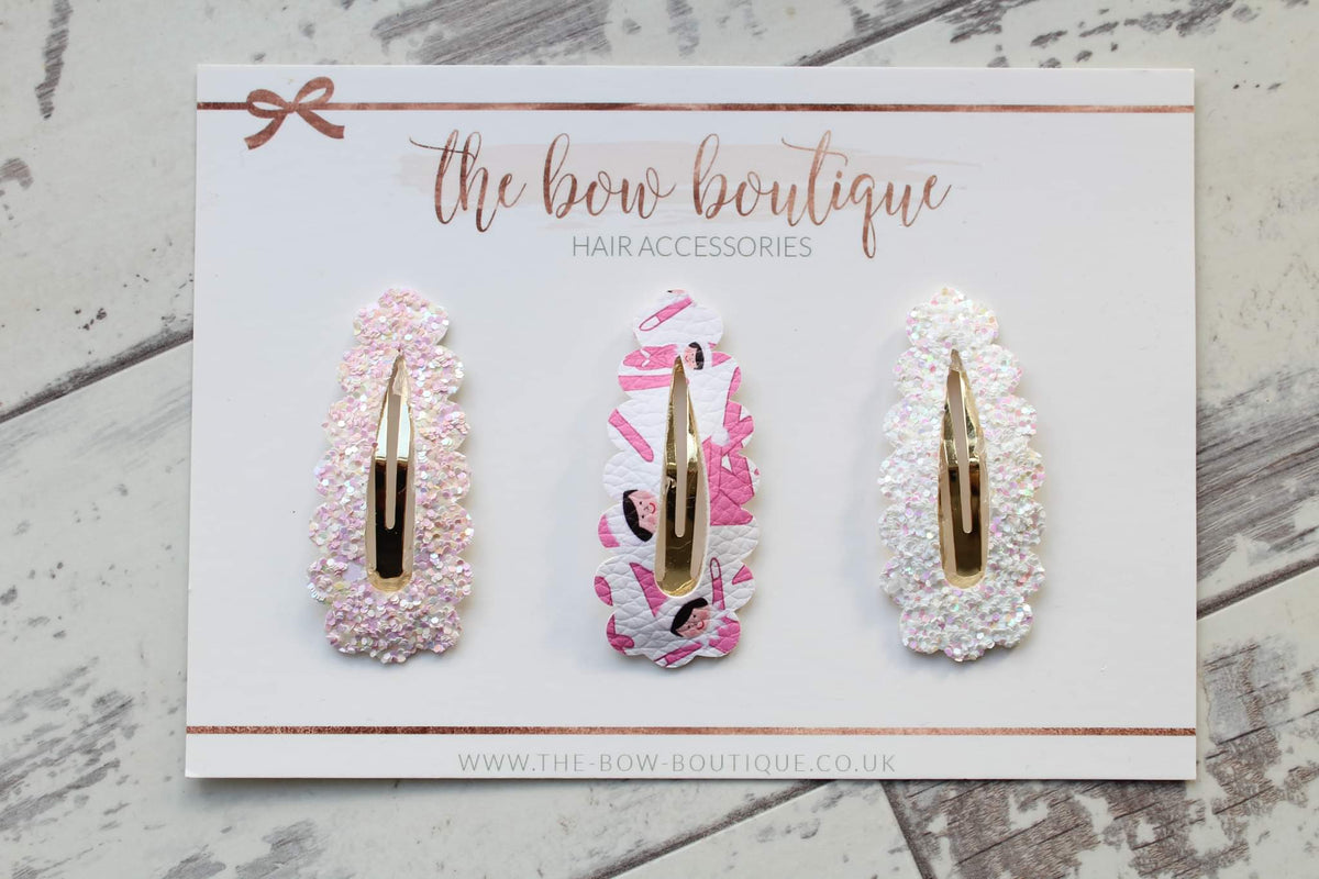 Pink elf snappy clip set