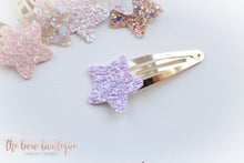 Load image into Gallery viewer, Glitter star snappy clips (25 colours)