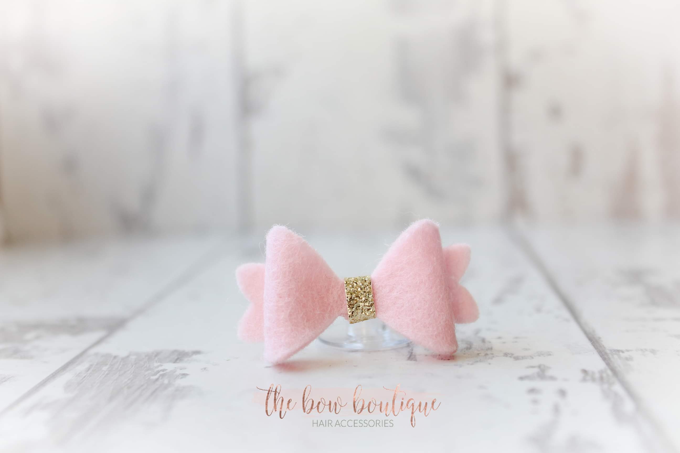 Mini baby felt gold centre bows | 25 Colours | Clip or bobble