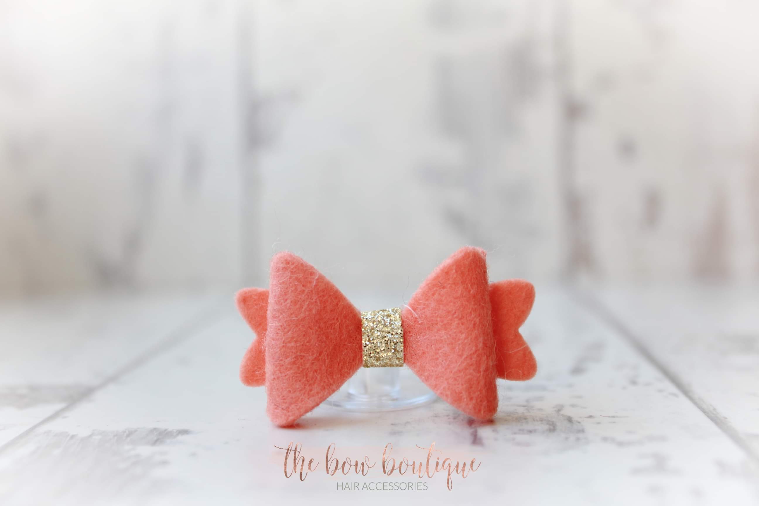 Mini baby felt gold centre bows | 25 Colours | Clip or bobble