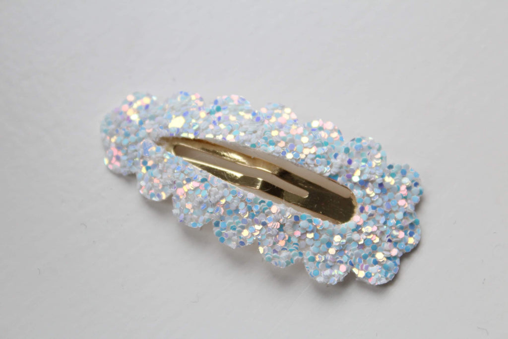 Glitter scalloped snappy clips | 20 Colours