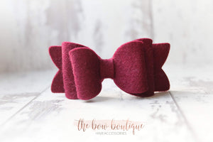 Chunky double felt bows (23 Colours)