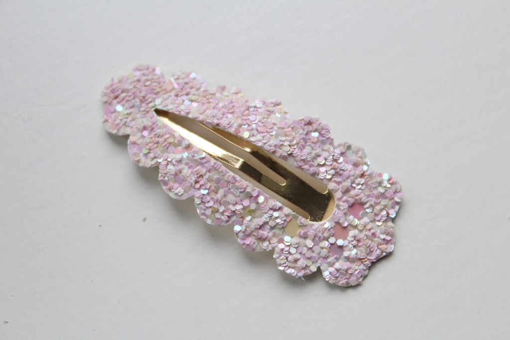 Glitter scalloped snappy clips | 20 Colours