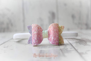 Mini deluxe glitter bows (25 Colours)