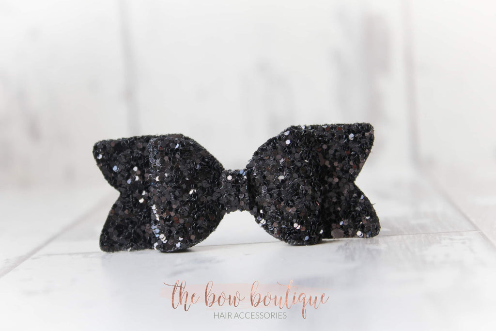 Small chunky glitter bows | 22 Colours | Clip or headband