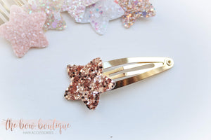 Glitter star snappy clips (25 colours)