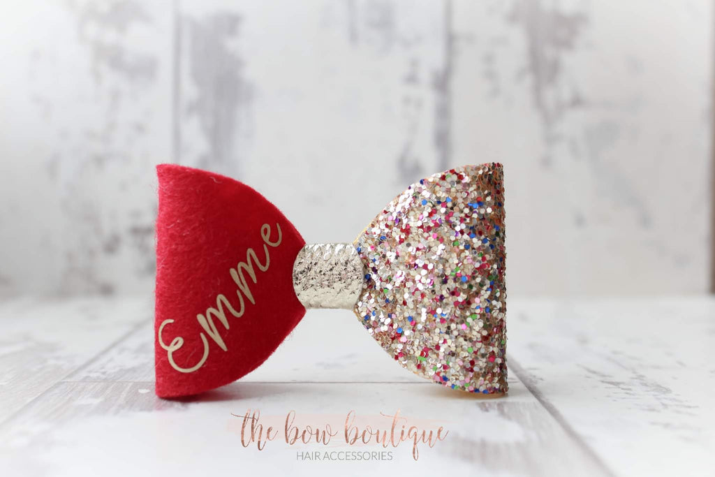 Christmas personalised bow | Clip or headband