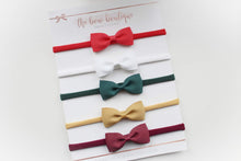 Load image into Gallery viewer, Festive pinch bow headband set