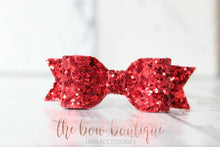 Load image into Gallery viewer, Red small glitter bows