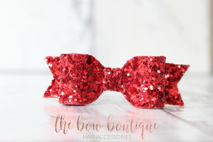 Red small glitter bows