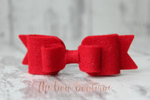 Load image into Gallery viewer, Red double felt bows