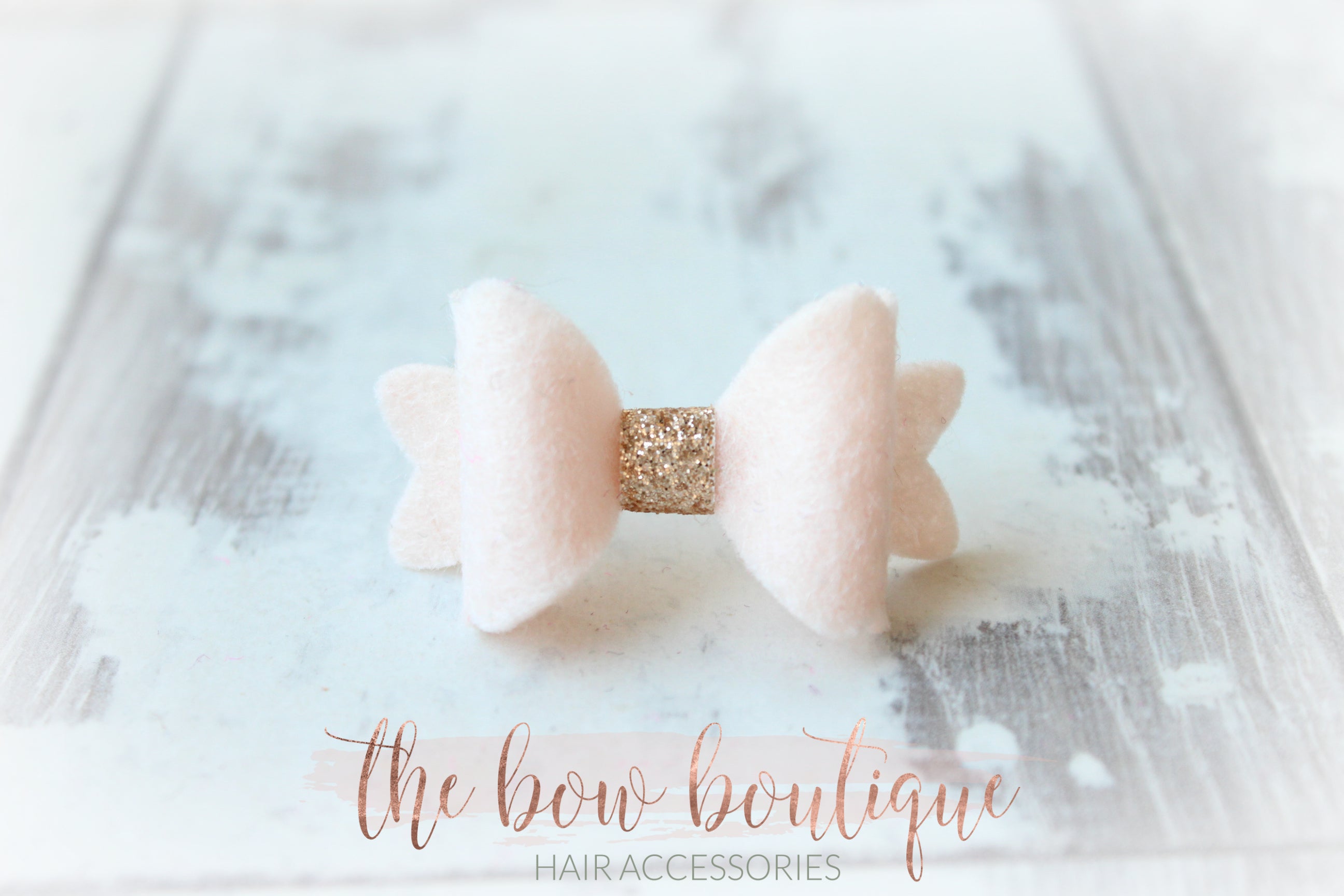 Mini baby felt gold centre bows | 25 Colours | Clip or bobble