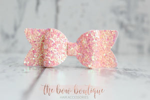 Small chunky glitter bows (25 Colours)