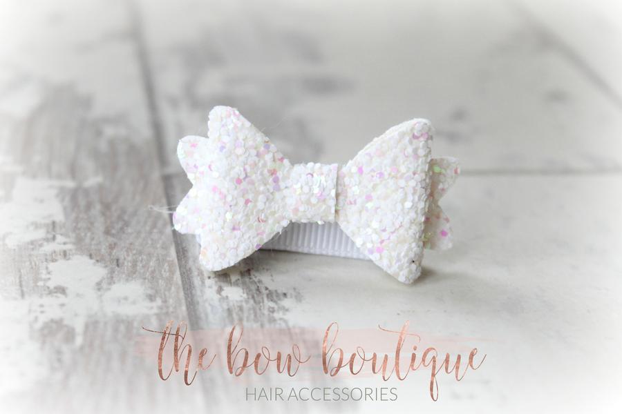 Mini baby glitter bows | 20 Colours | Clip or bobble