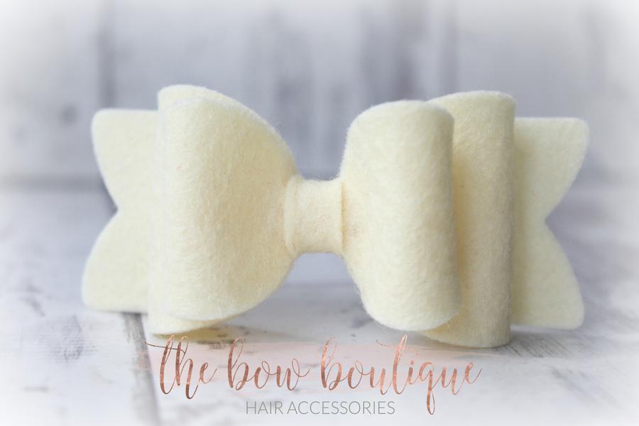 Chunky double felt bows | 23 Colours | Clip or headband